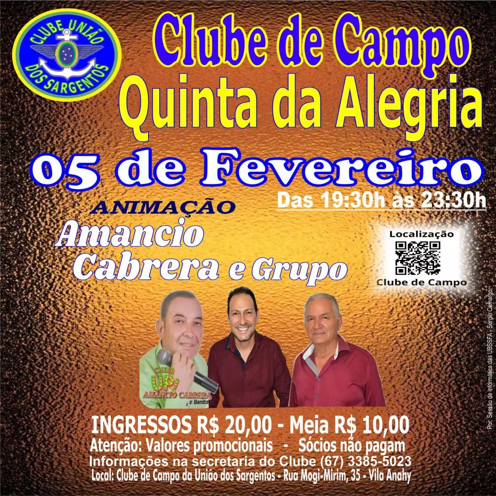 Baile Quinta da Alegria no Clube de Campo da UBSSFA  05/02/2026